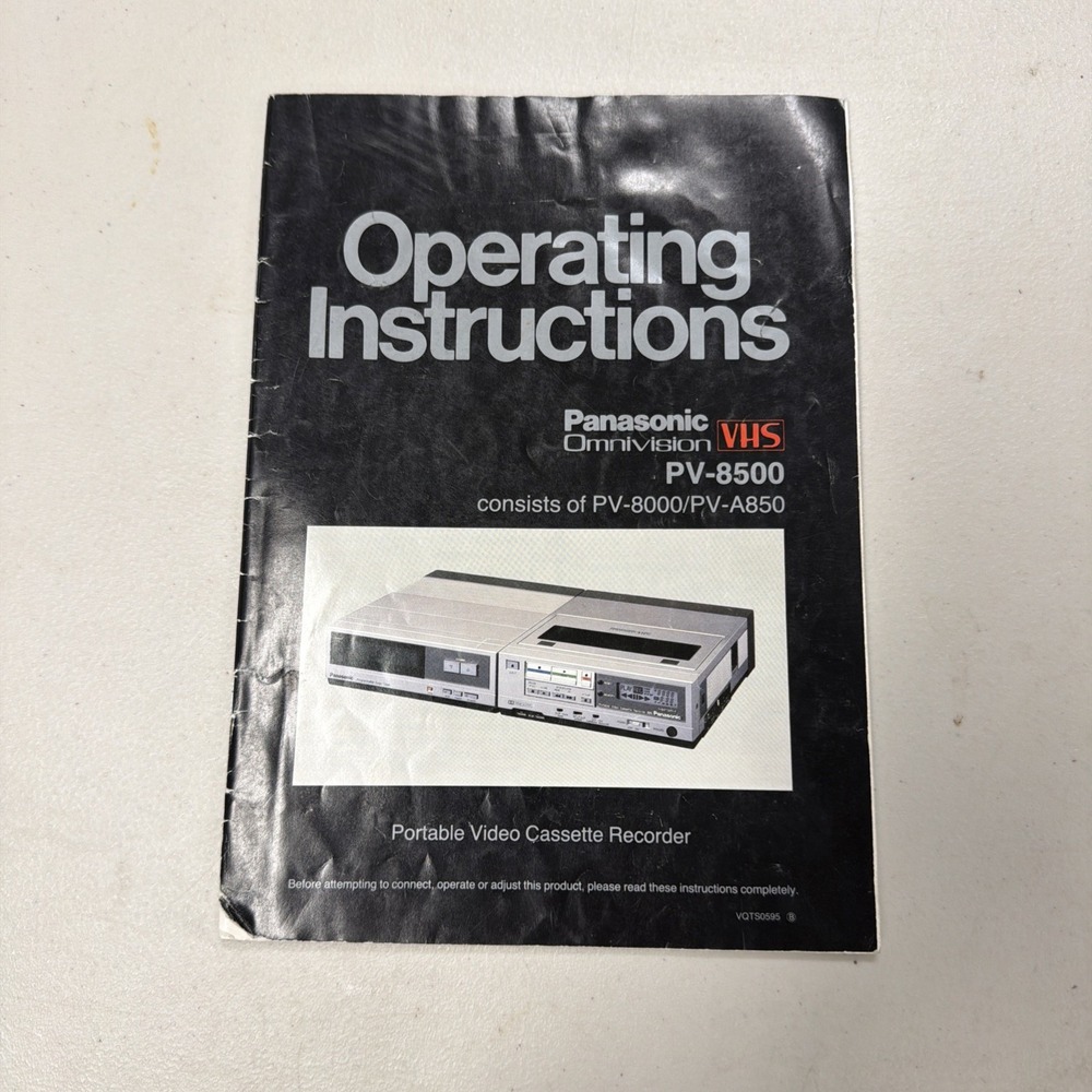 Vintage VCR Manual Panasonic Omnivision VHS PV-8500, Original Instruction Manual